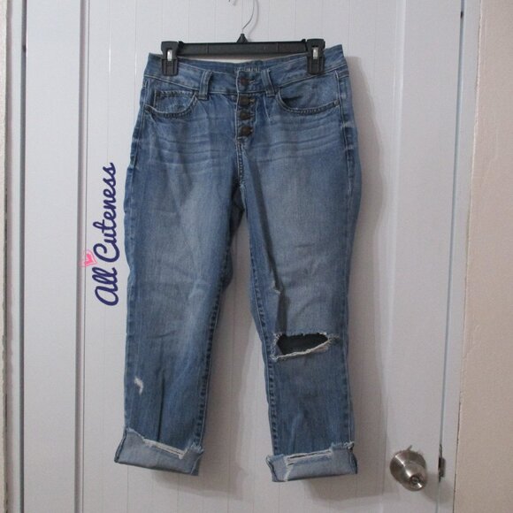 Rewash Cropped Distressed Jeans Size 27 - Picture 1 of 7